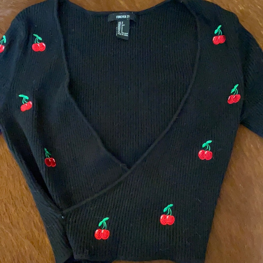 Forever 21 3/4 length top with the cutest cherries!